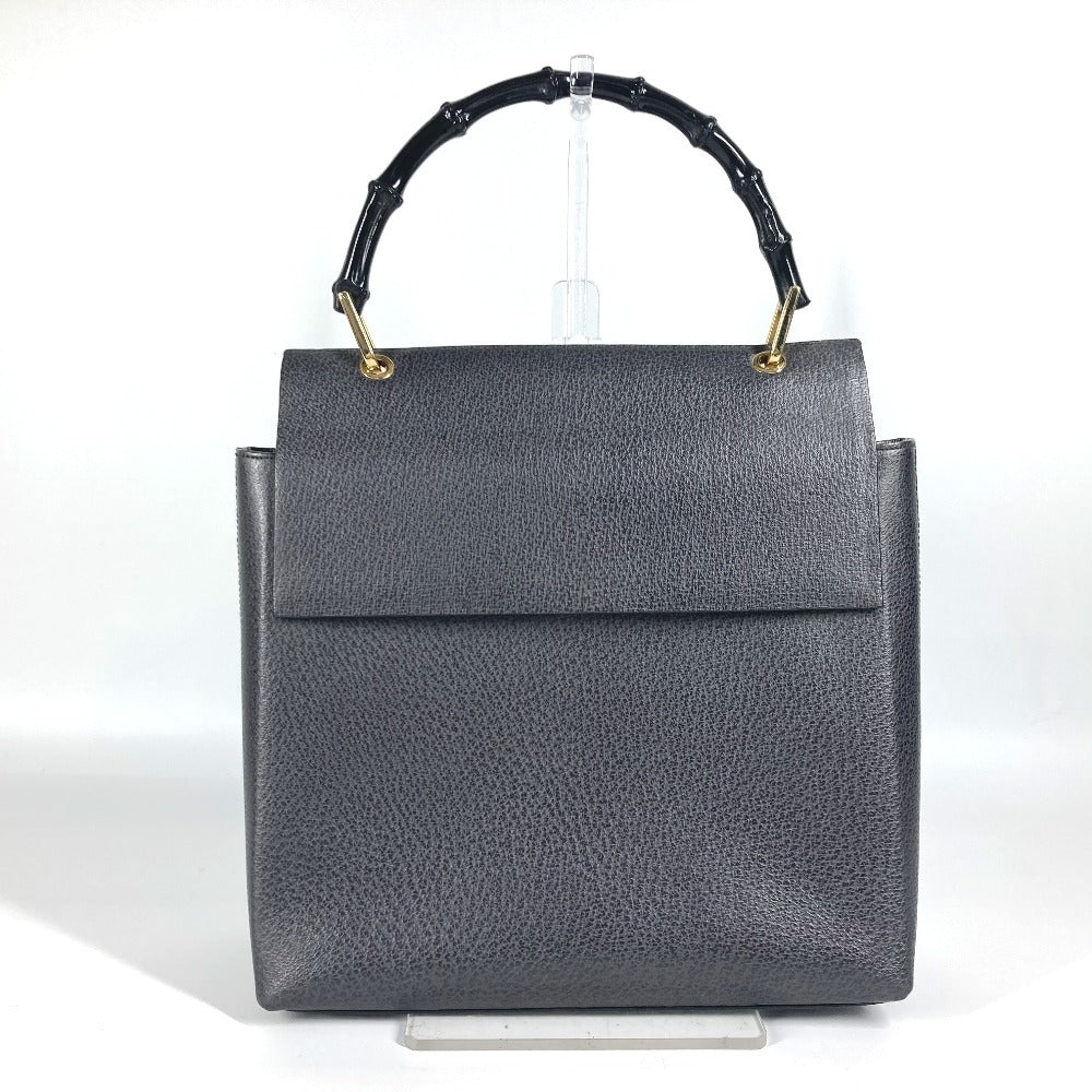 Gucci 001ã» Bamboo Leather Gray Handbag