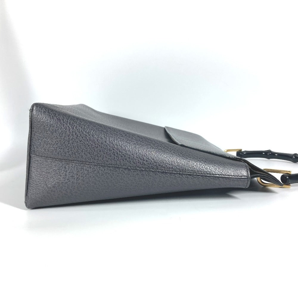 Gucci 001ã» Bamboo Leather Gray Handbag