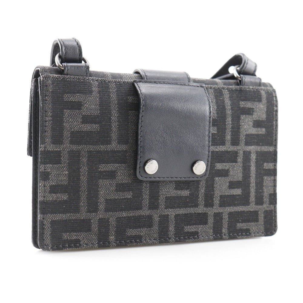 Fendi Marsupio Baguette Shoulder Bag Leather Canvas Nylon