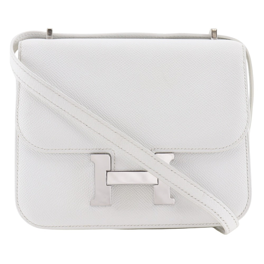 Hermes Shoulder Bag Epsom Constance White Mini