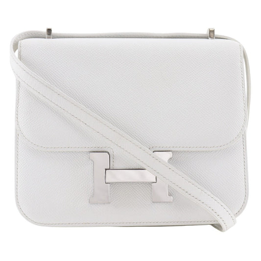 Hermes Shoulder Bag Epsom Constance White Mini