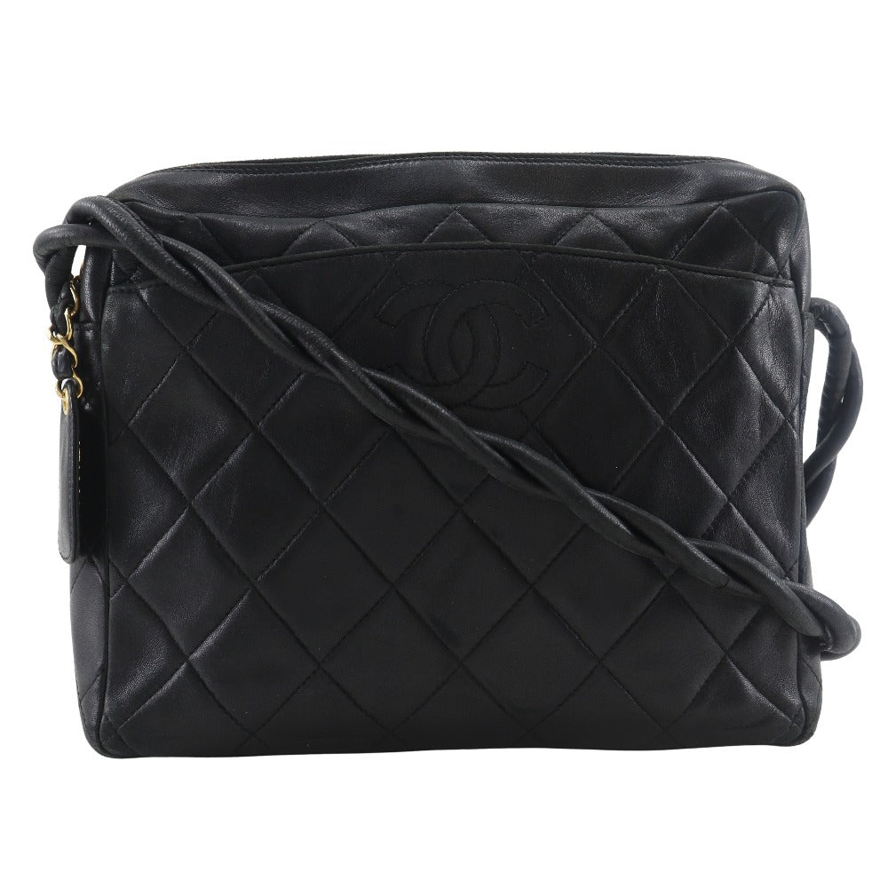Chanel lambskin rope Matrasse COCO Mark Black Shoulder Bag