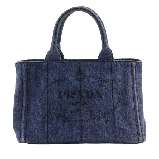 Prada Canapa Handbag Denim Travel Bag
