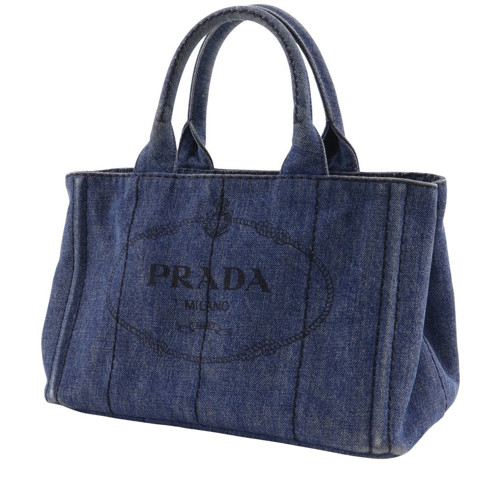 Prada Canapa Handbag Denim Travel Bag
