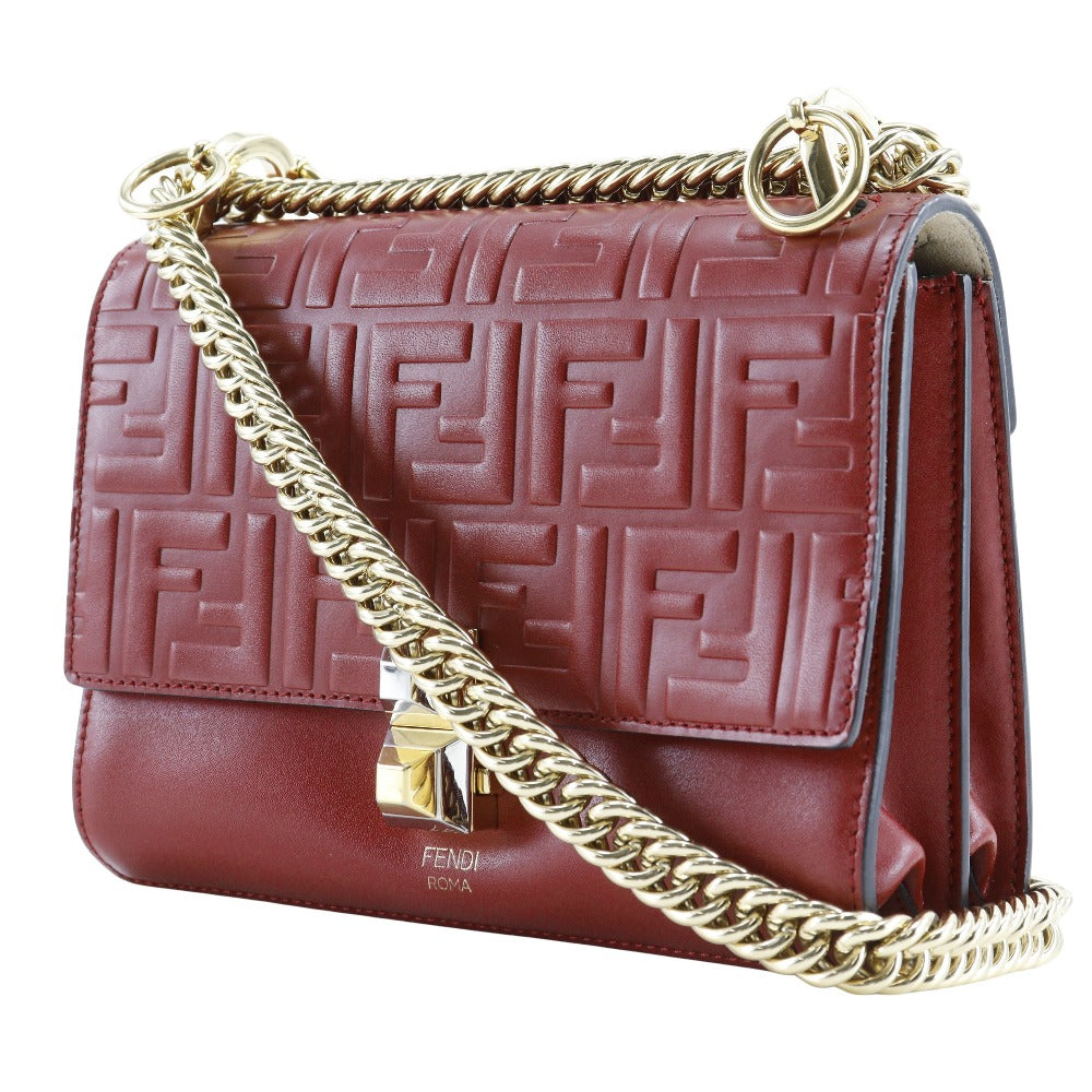 Fendi Shoulder Bag 8M0381 Calfskin Canai Red Mini