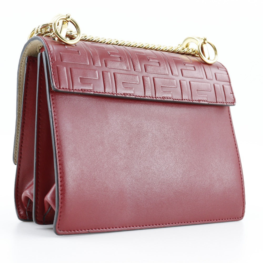 Fendi Shoulder Bag 8M0381 Calfskin Canai Red Mini