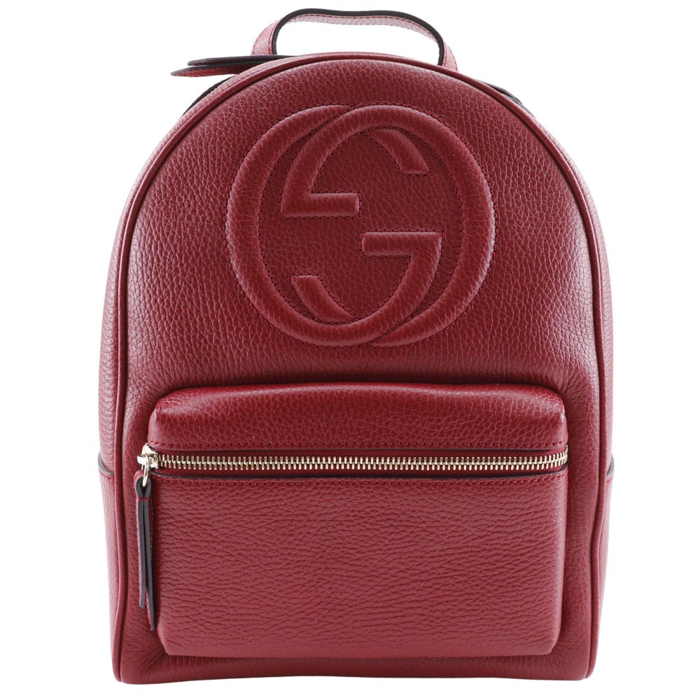 Gucci Backpack Interlocking Soho Leather Red