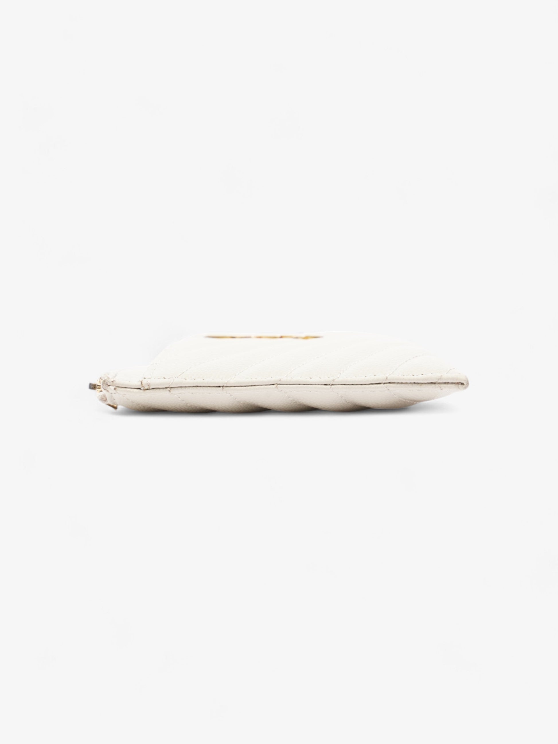 YSL Saint Laurent Cassandra Pouch Clutch Bag Leather Matelasse Cream
