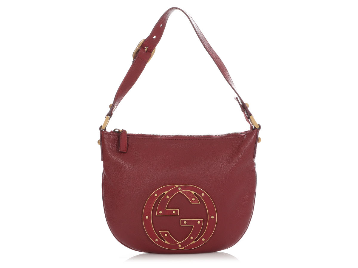 Gucci Shoulder Bag Leather Red