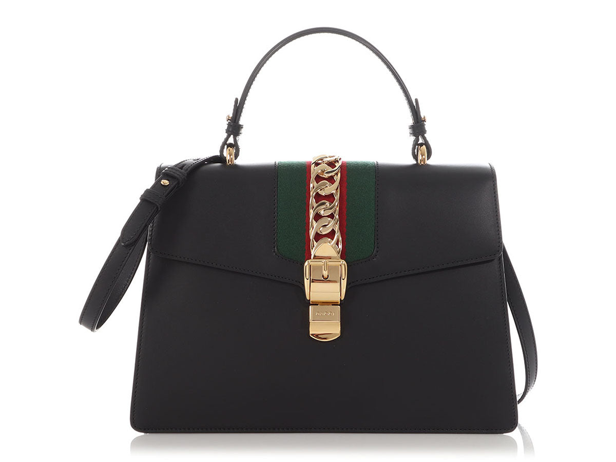 Gucci Sylvie Shoulder Bag Black Medium