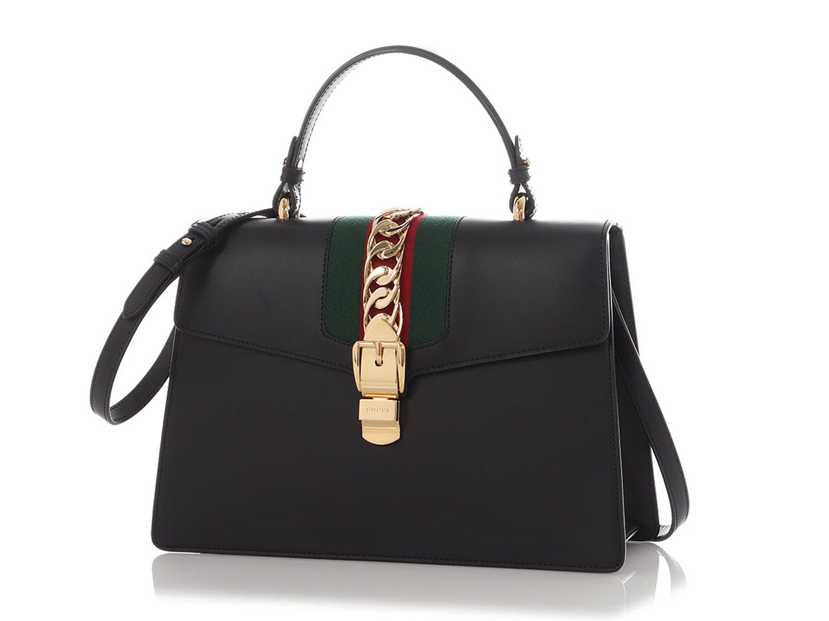 Gucci Sylvie Shoulder Bag Black Medium