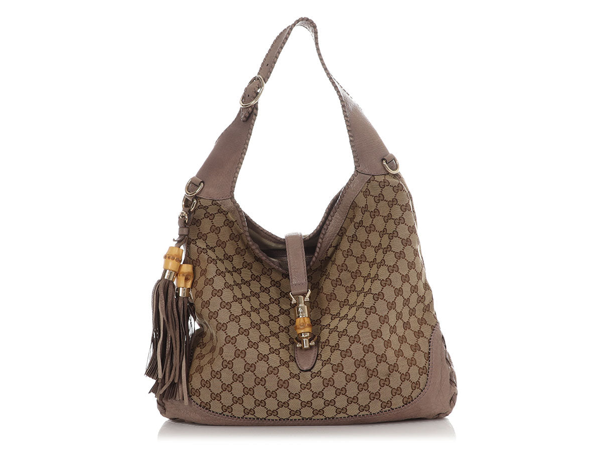 Gucci New Jackie Two Way Hobo Monogram Large Travel Bag