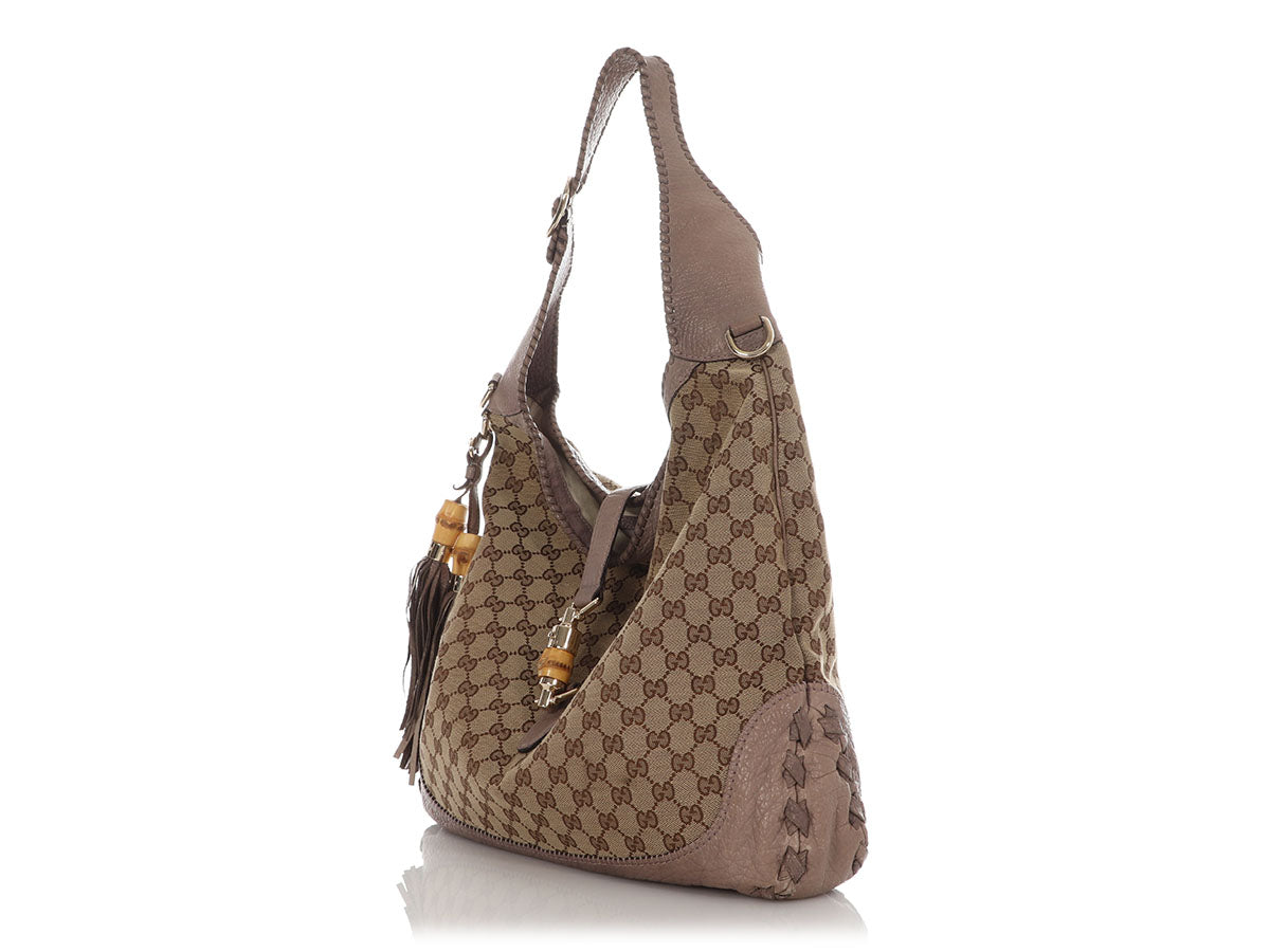 Gucci New Jackie Two Way Hobo Monogram Large Travel Bag