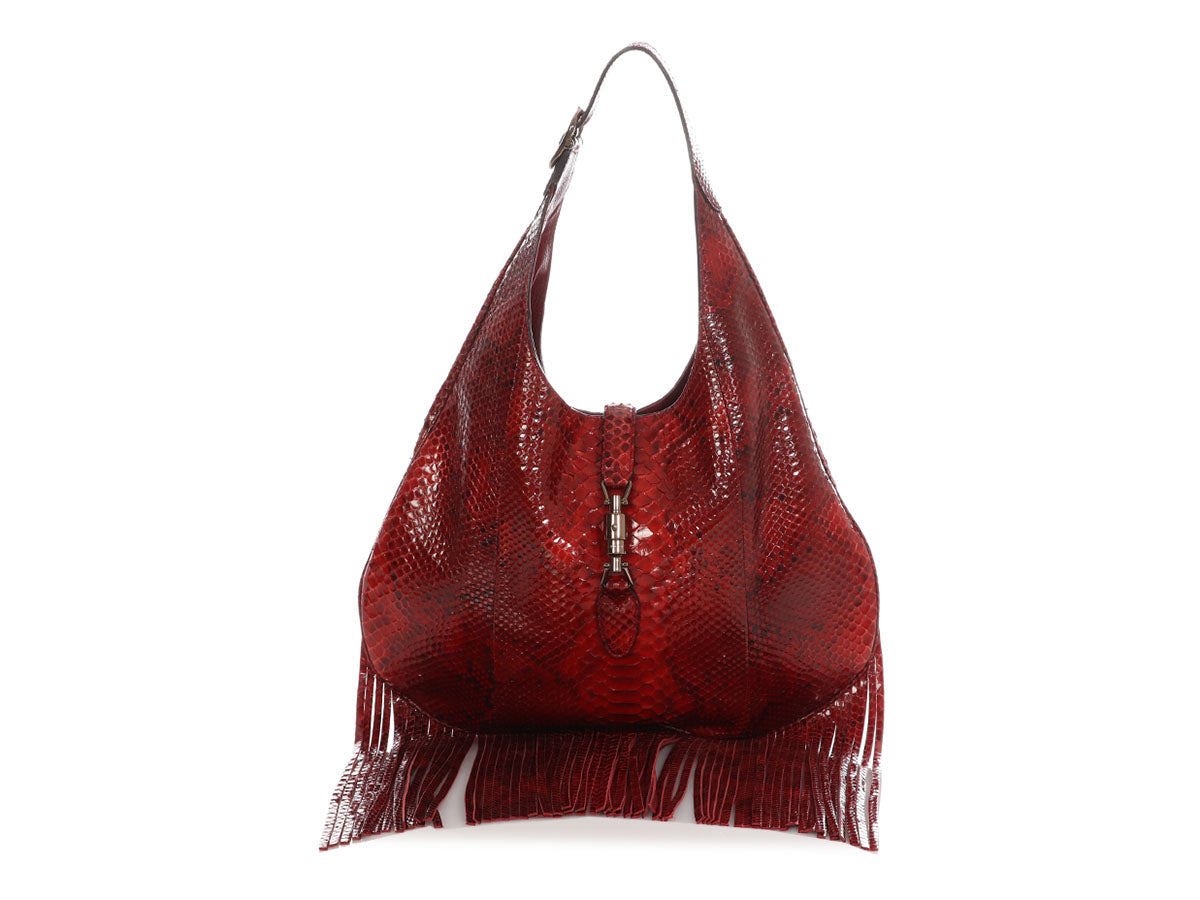 Gucci Python Nouveau Ring Jackie Hobo Red Jewelry