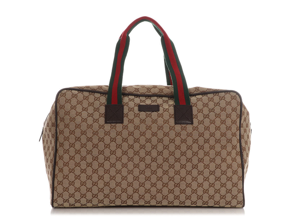 Gucci Weekender Duffle Travel Bag Canvas