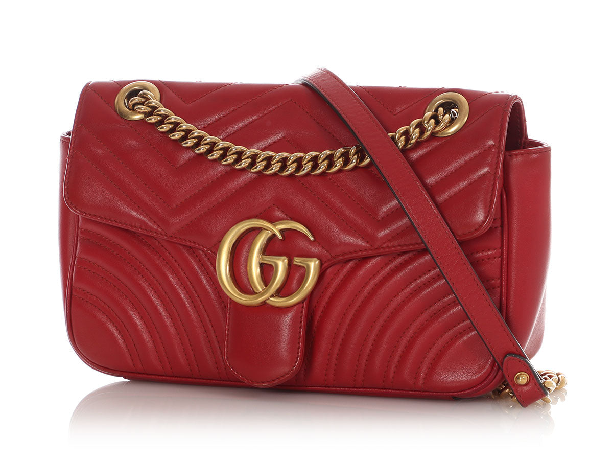 Gucci Marmont Shoulder Bag Red Small