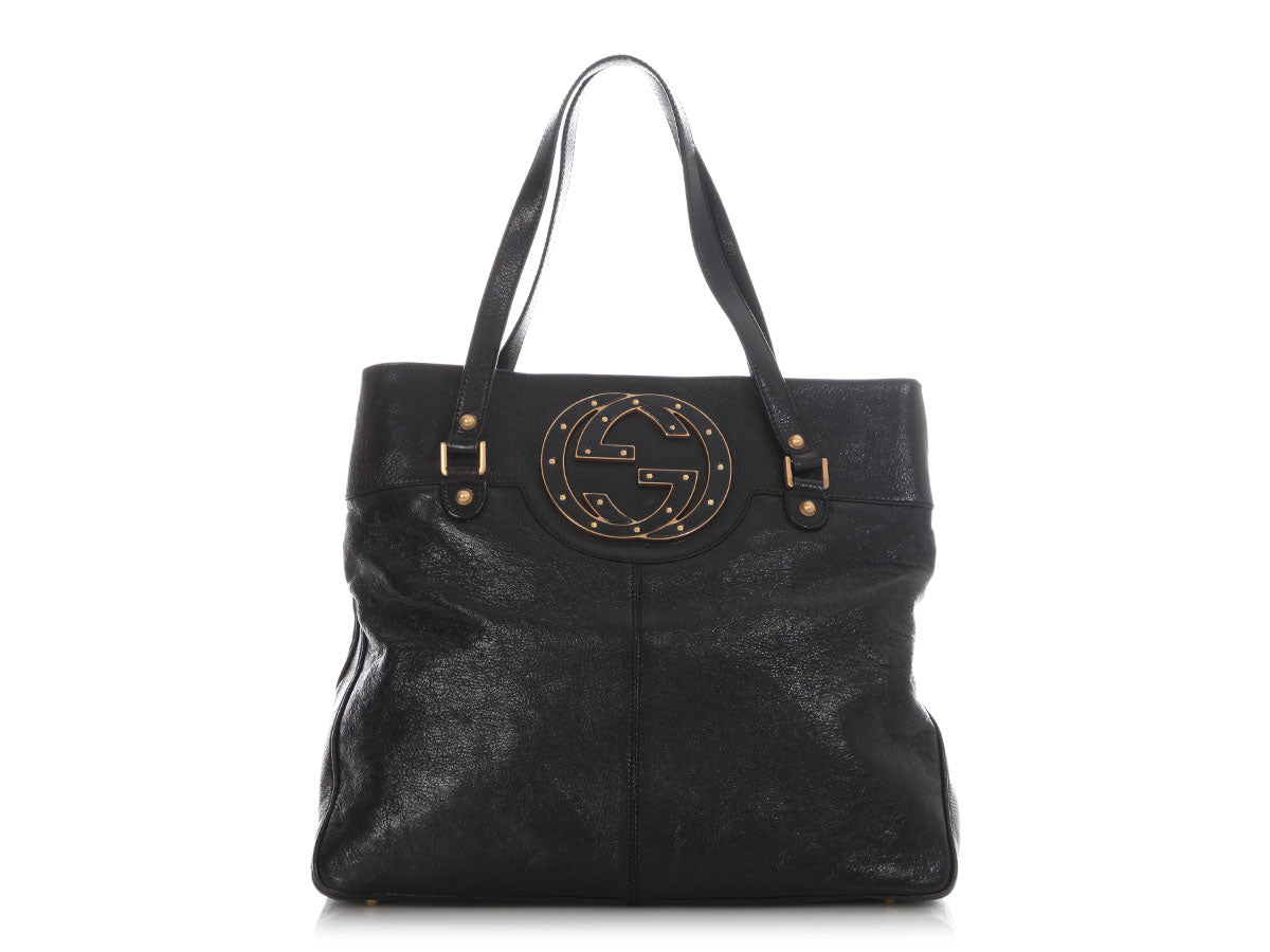 Gucci Studded Blondie Bag Black Tote Bag