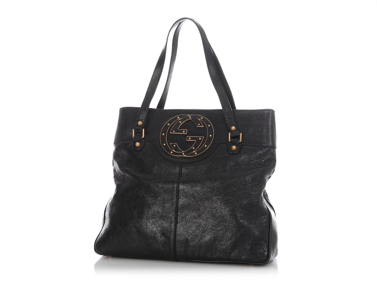 Gucci Studded Blondie Bag Black Tote Bag