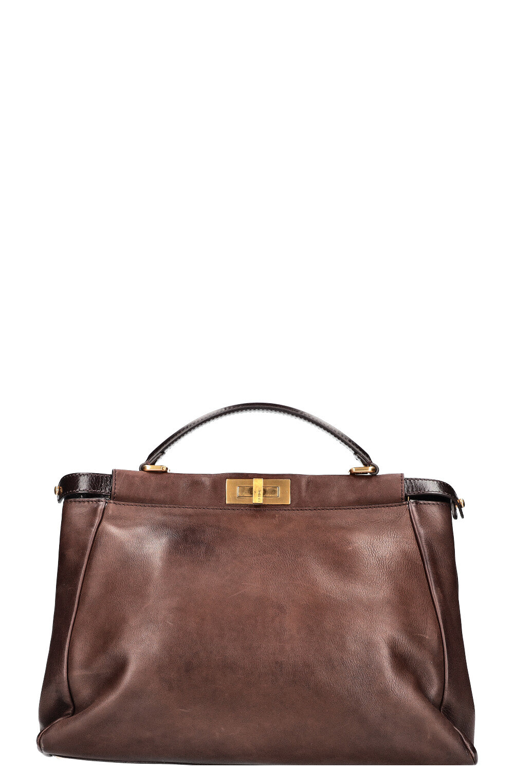 Fendi Peekaboo Leather Brown Large Handbag