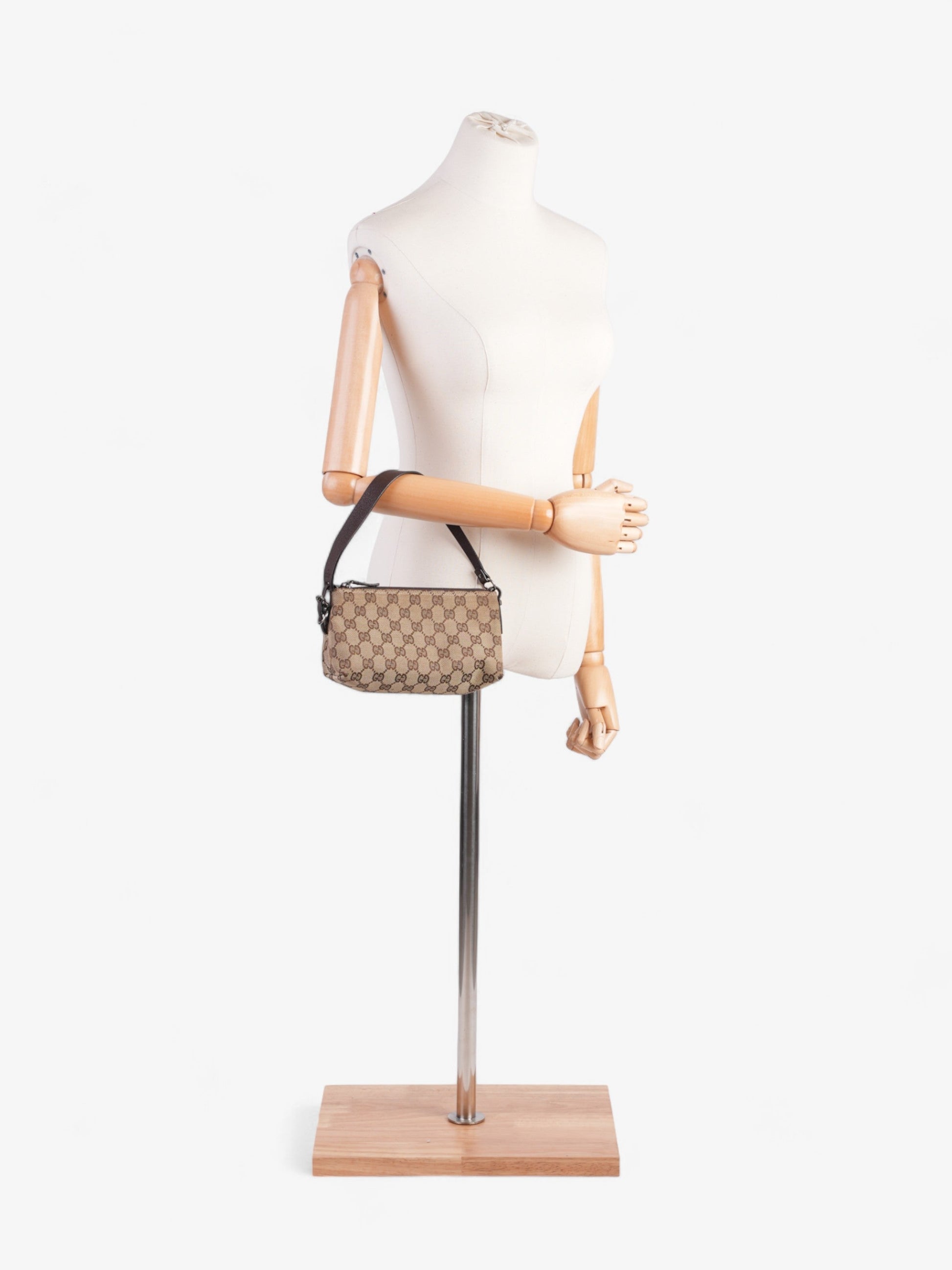 Gucci Pochette Supreme Coated Shoulder Bag Canvas Brown