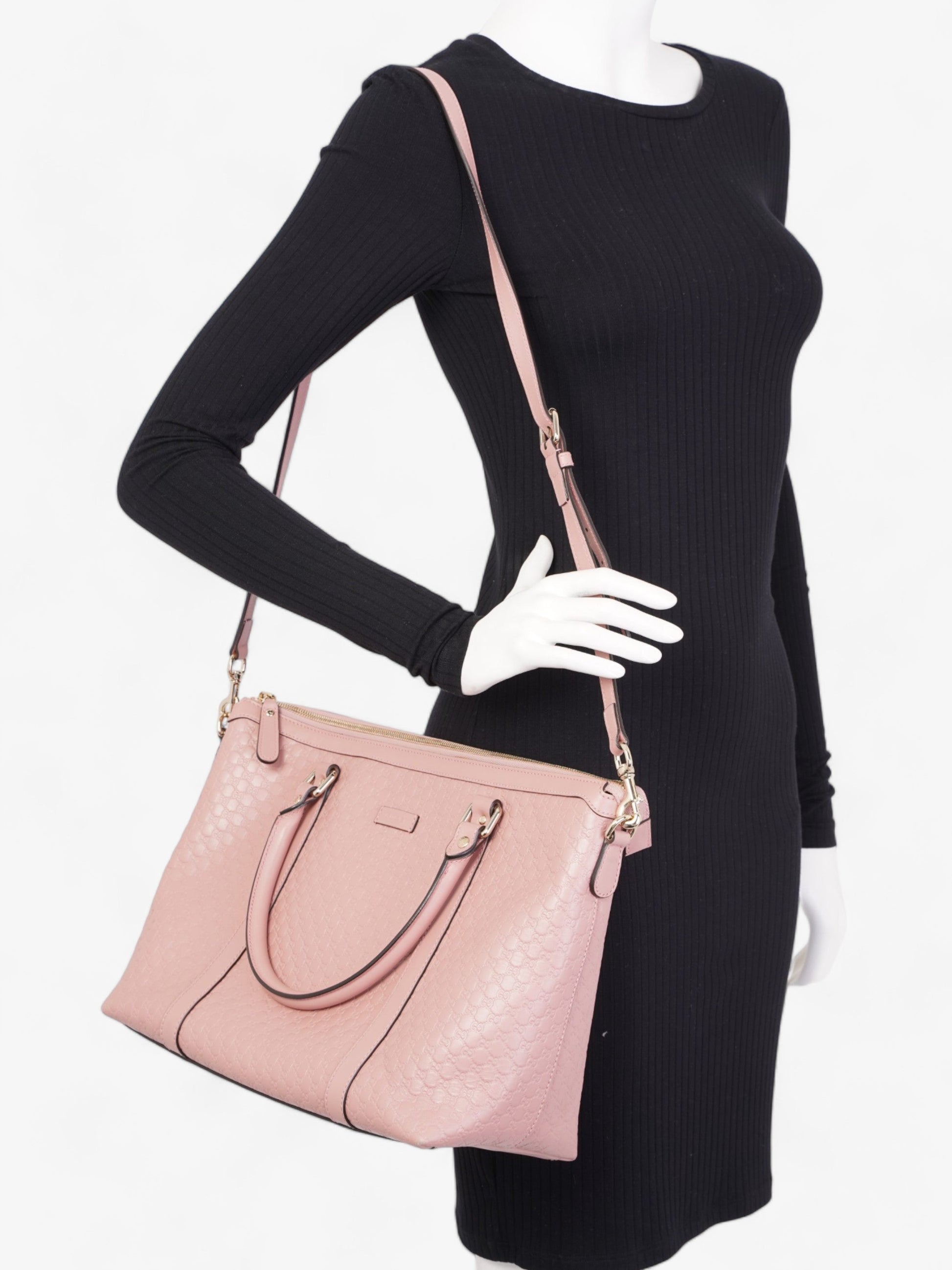 Gucci Microssima Tote Leather Pink Tote Bag