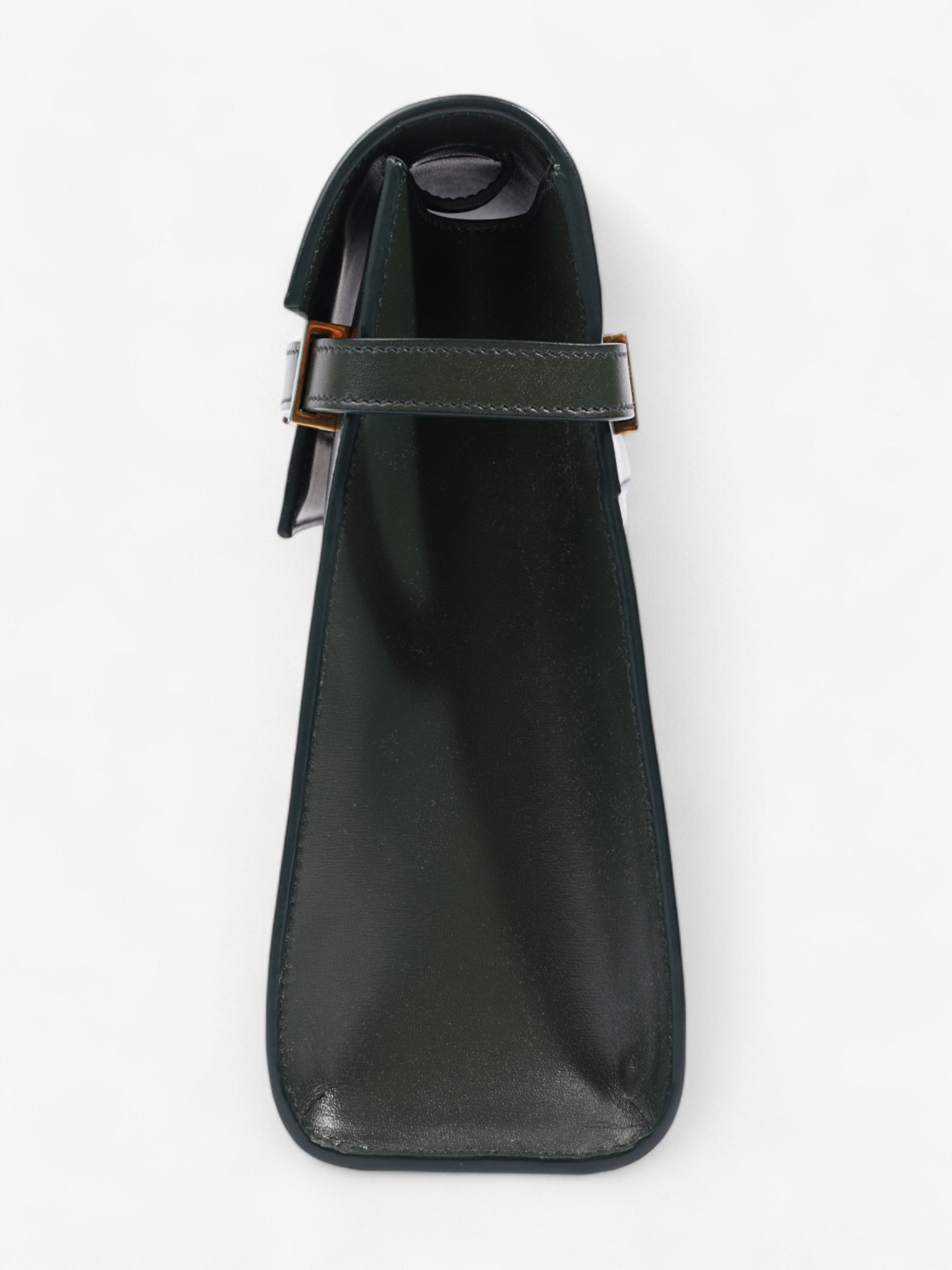 YSL Saint Laurent Manhattan Dark Calfskin Shoulder Bag Leather Green