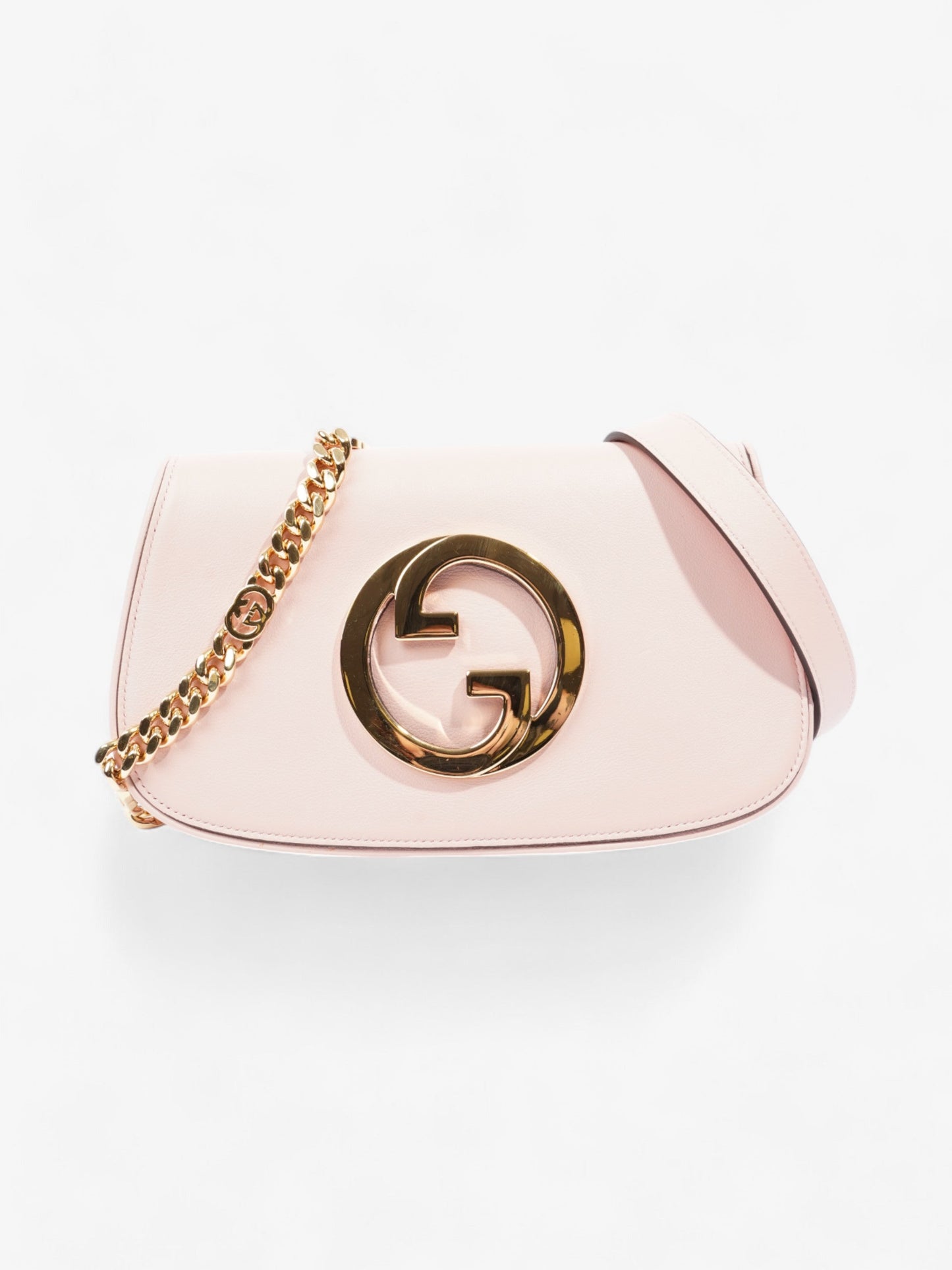 Gucci Blondie Powder Grained Crossbody Bag Leather Pink