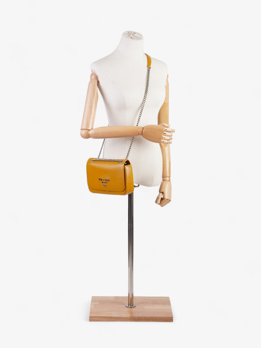 Prada Vernice Mustard Crossbody Bag Leather Saffiano