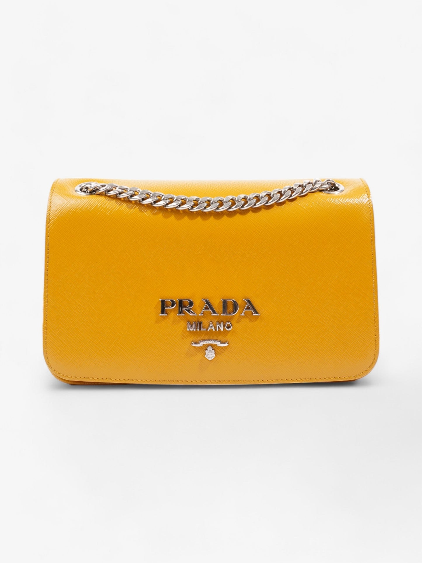 Prada Vernice Mustard Crossbody Bag Leather Saffiano