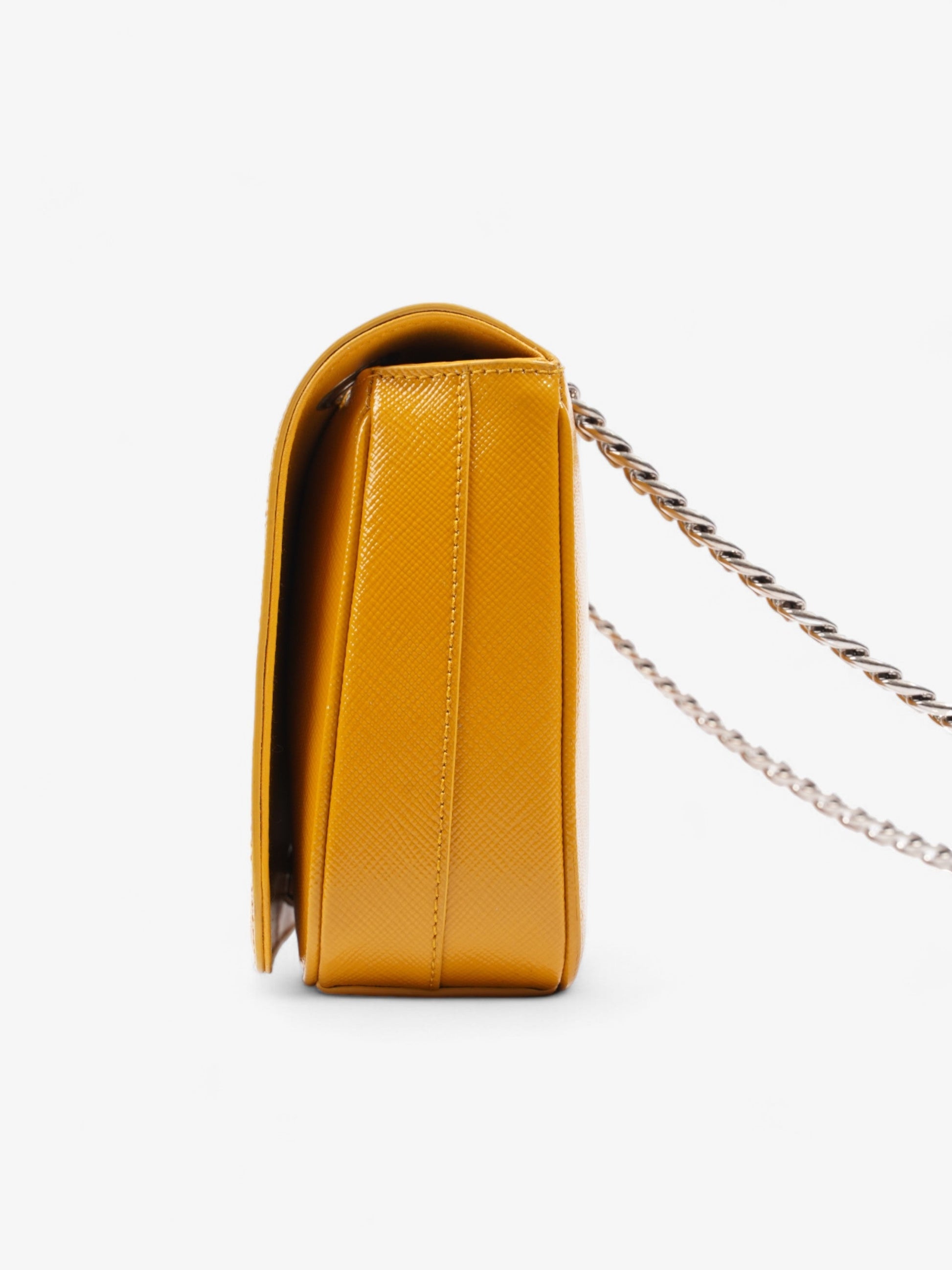Prada Vernice Mustard Crossbody Bag Leather Saffiano