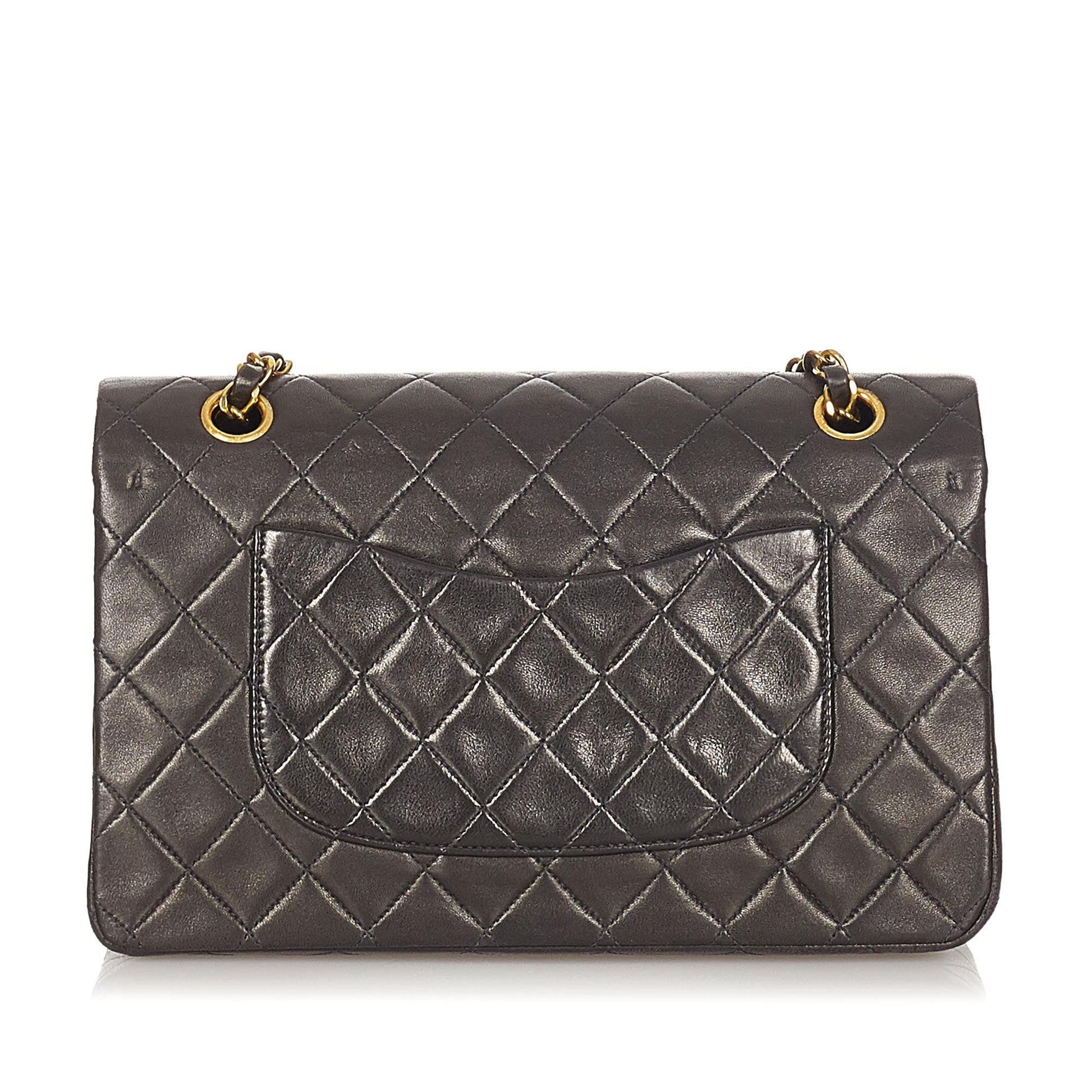 Chanel CC Lambskin Flap Bag Leather Matelasse Crossbody Bag