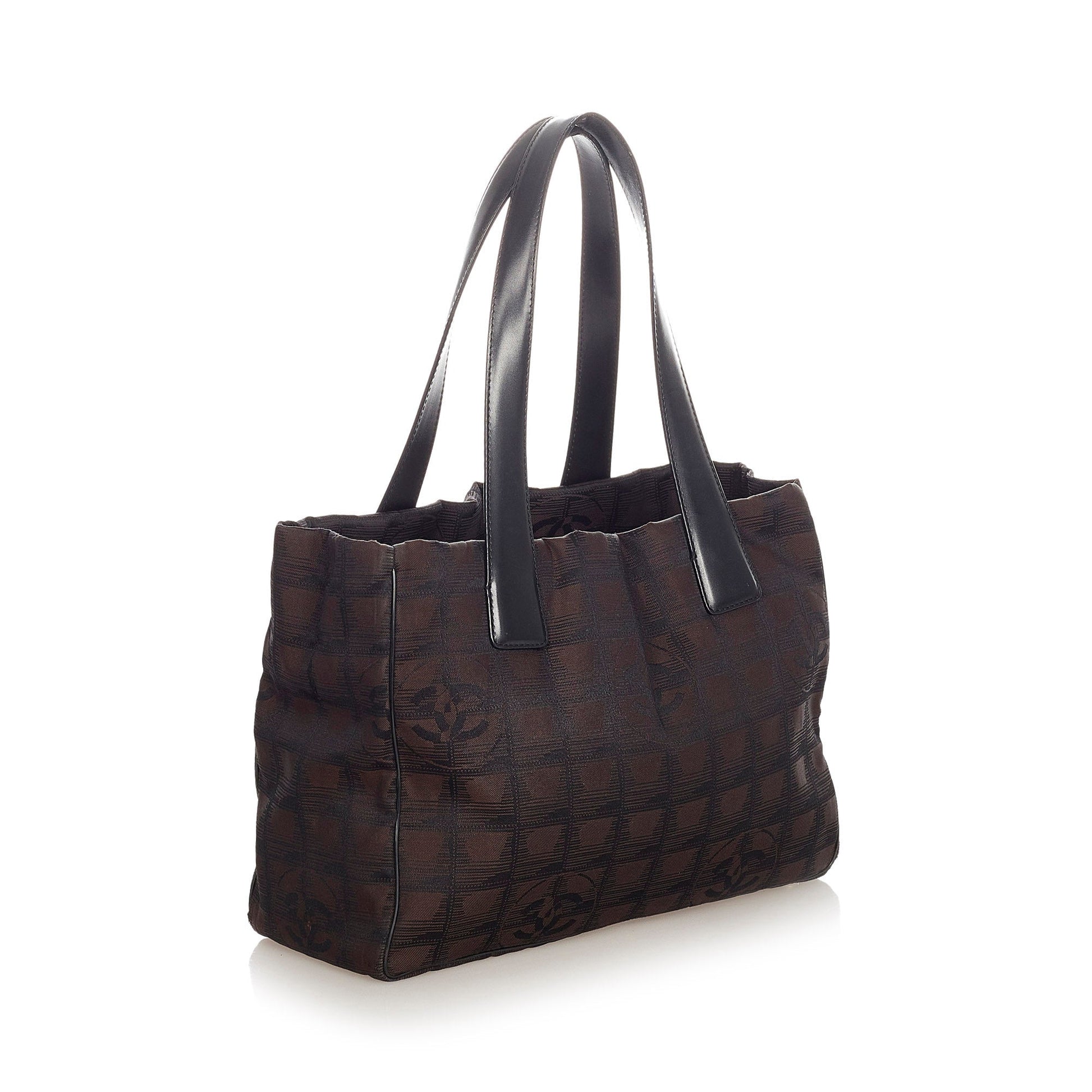 Chanel New Travel Line Tote Bag Canvas Black