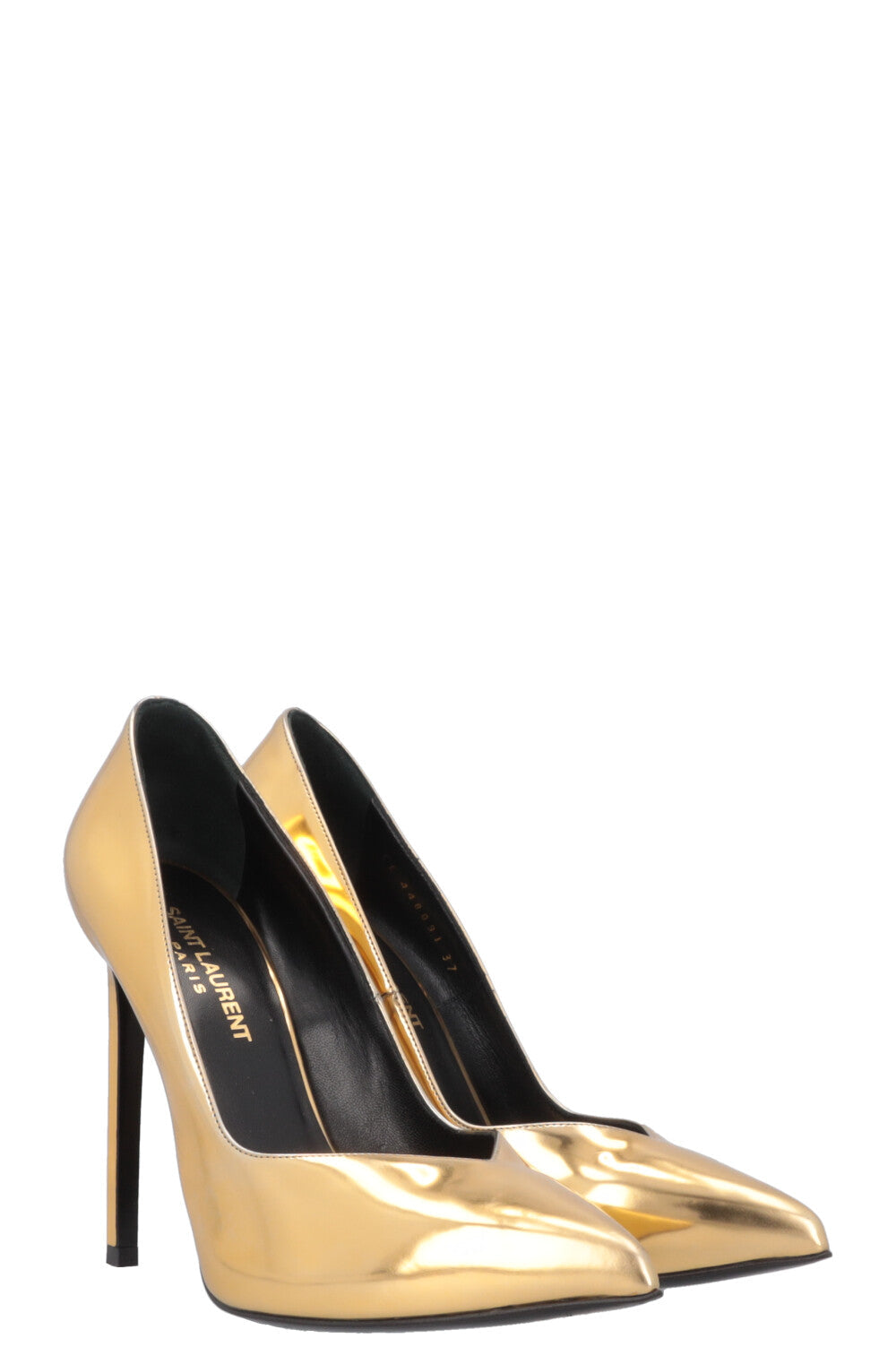 YSL Saint Laurent Heels Metallic Gold Shoes