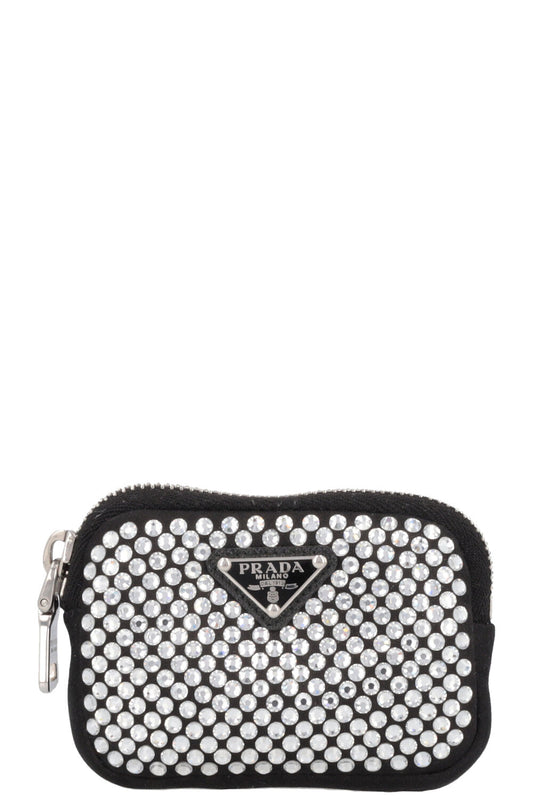 Prada Crossbody Bag Pouch Crystal Black Mini