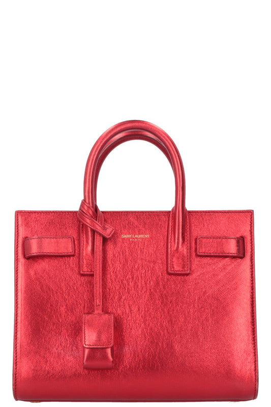 YSL Saint Laurent Crossbody Bag Nano Sac De Jour Metallic Red