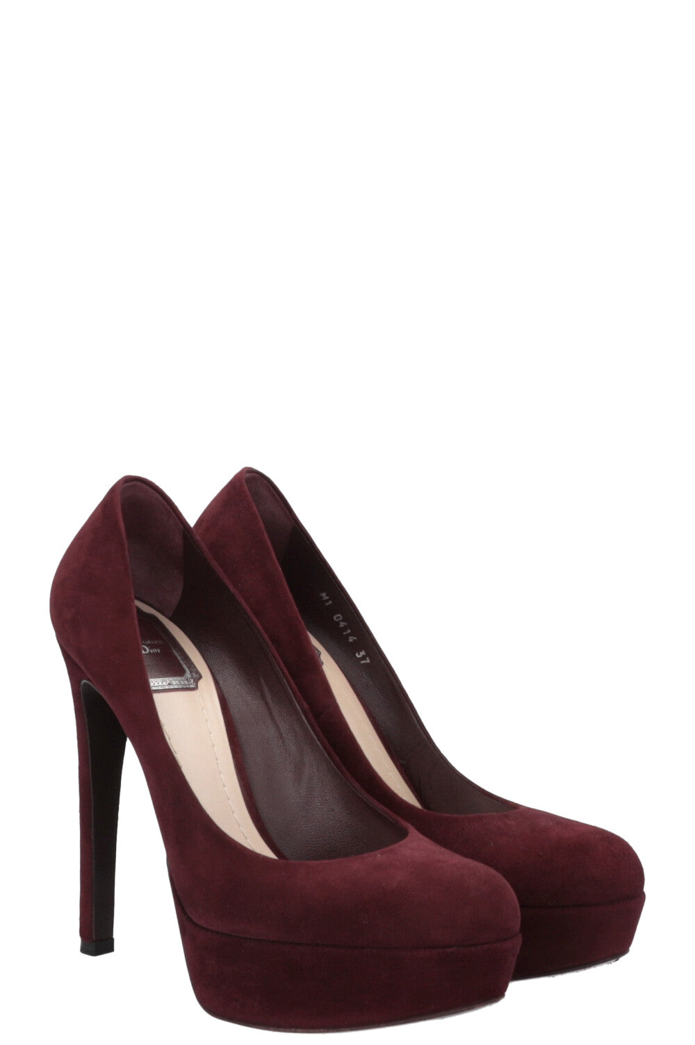 Dior Plateau Heels Burgundy Suede Shoes