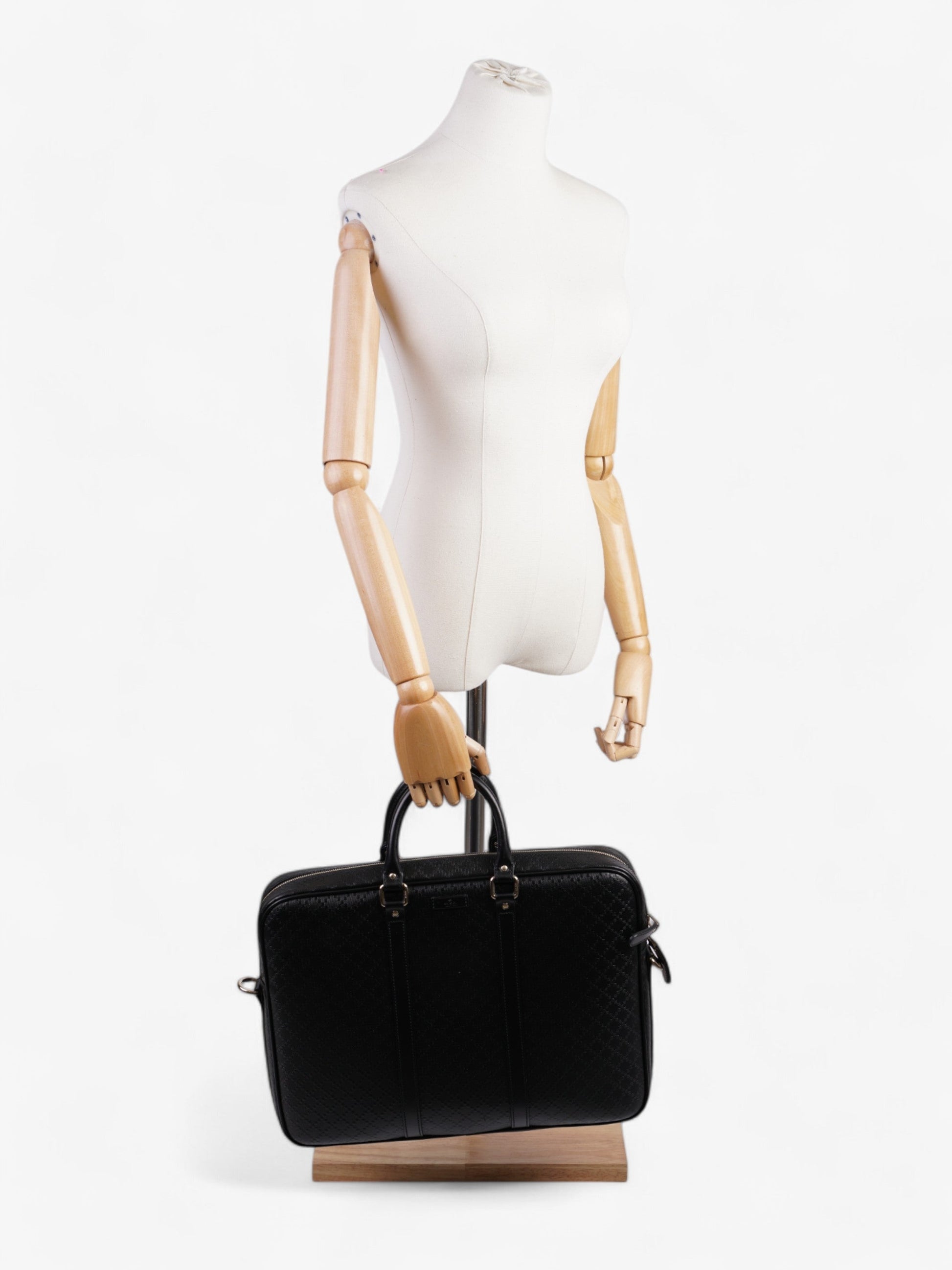 Gucci Briefcase Travel Bag Canvas Black