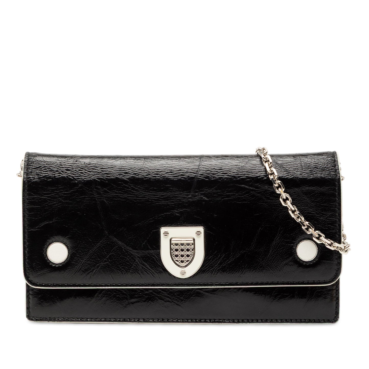 Dior Handbag ever Croisiere Wallet on Crossbody Bag Patent Black Chain