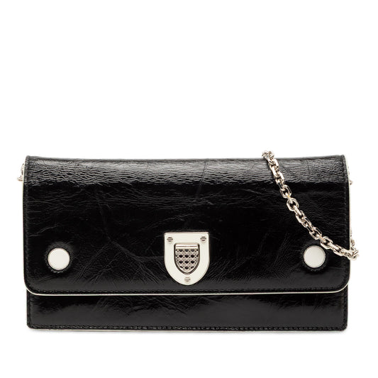 Dior Handbag ever Croisiere Wallet on Crossbody Bag Patent Black Chain