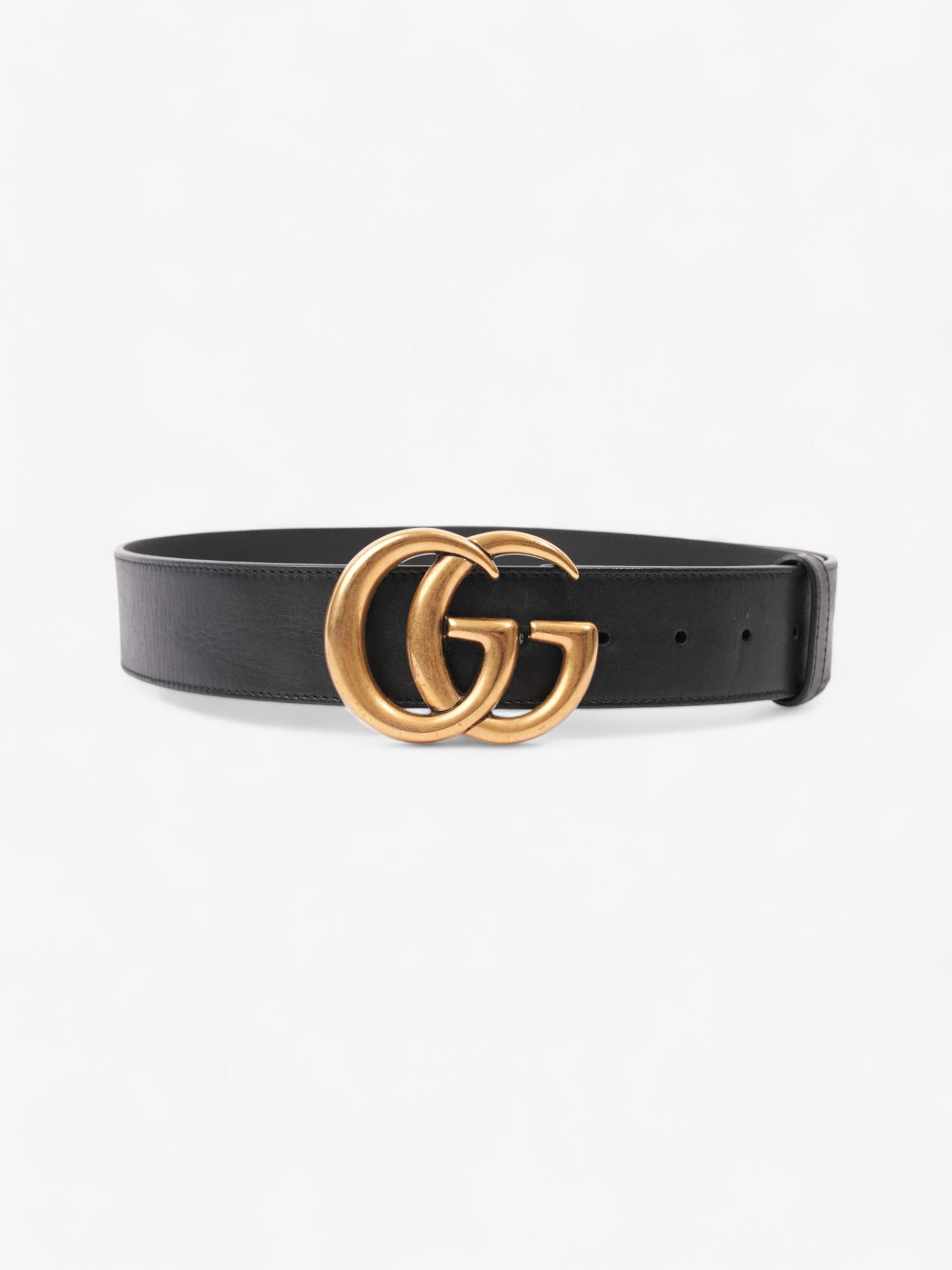 Gucci Marmont Re Edition Wide Belt Handbag Leather Black Accessory 80Cm 32