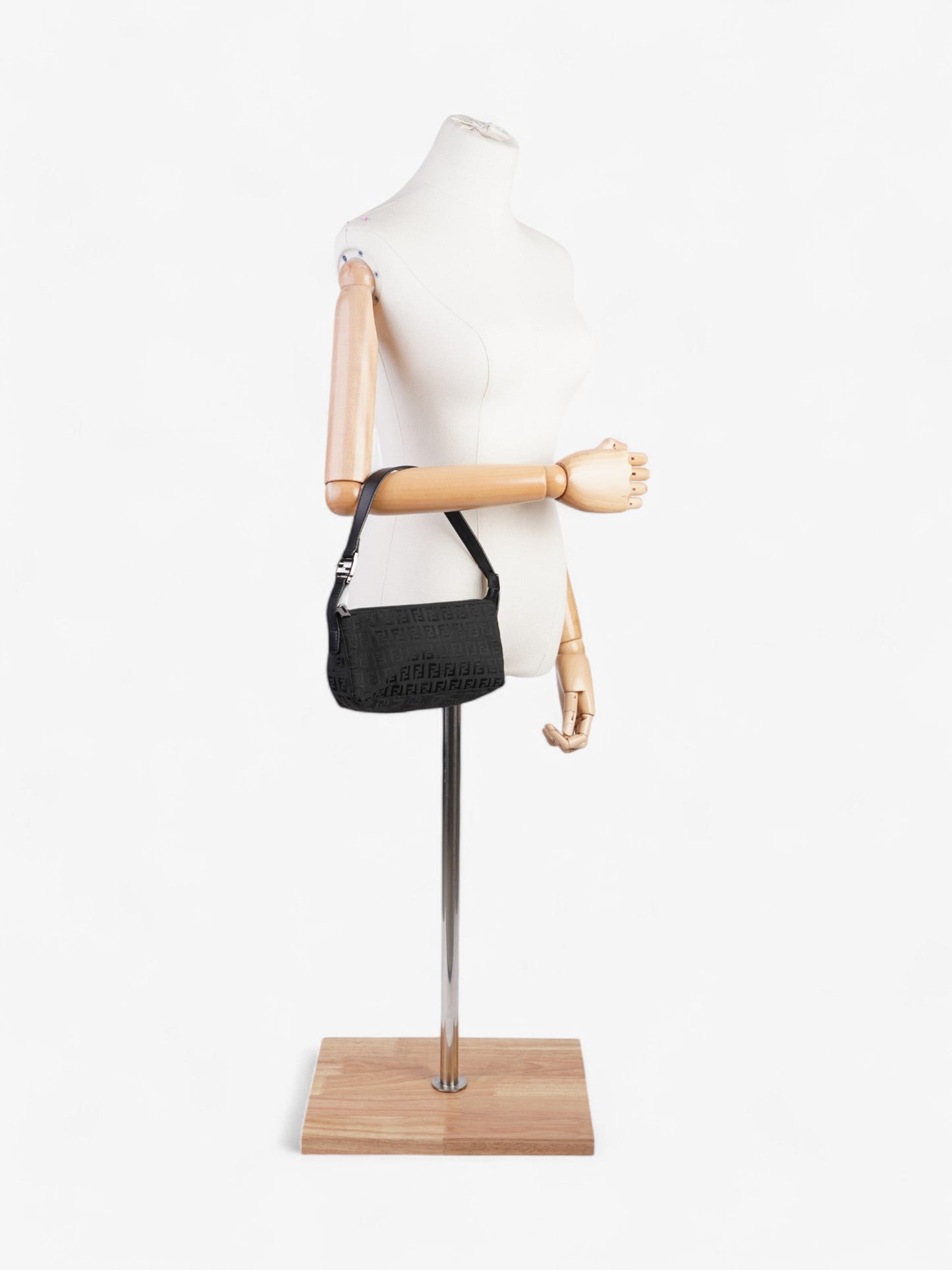 Fendi Shoulder Bag Canvas Black