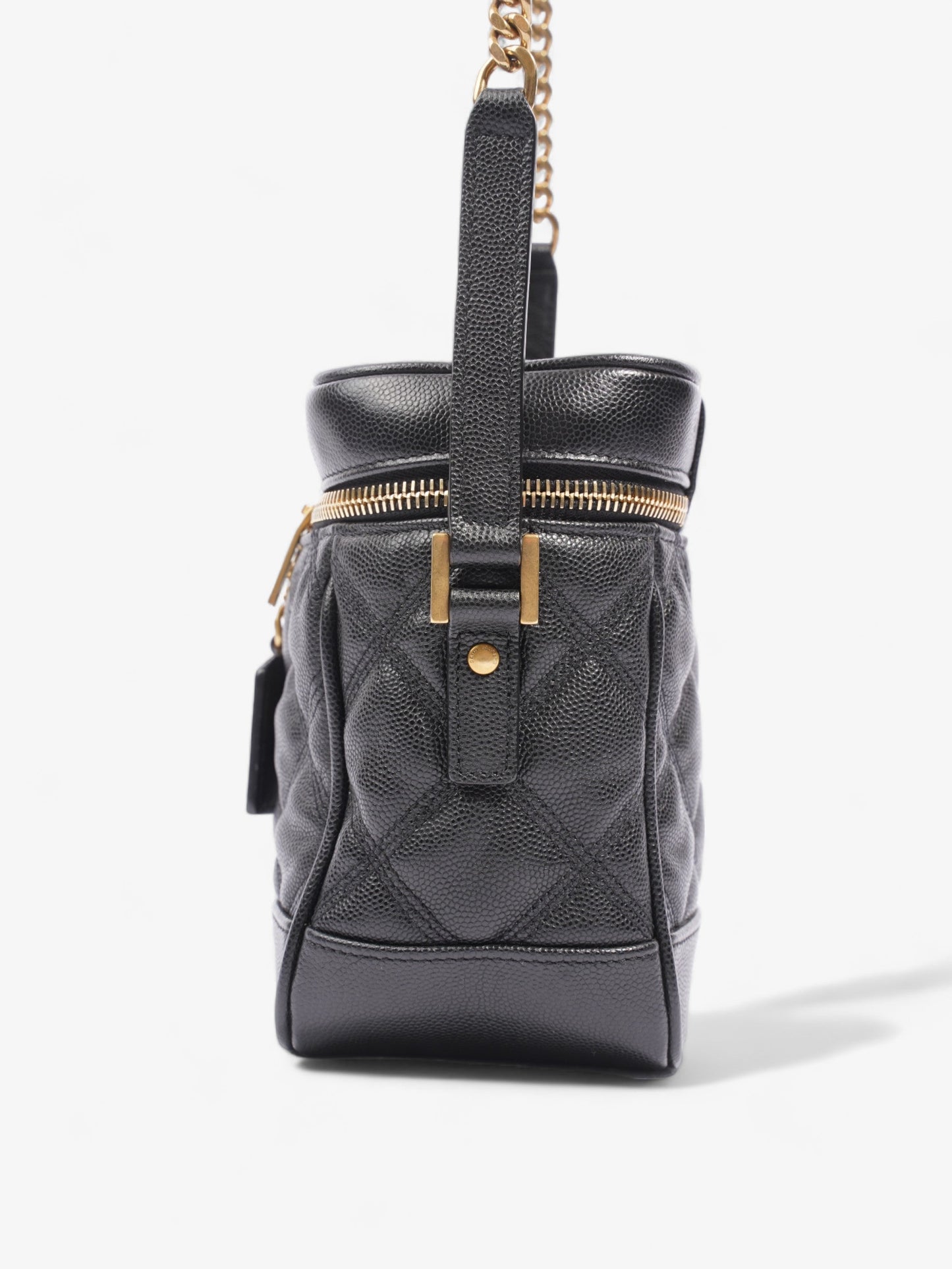 YSL Saint Laurent Vanity Grained Crossbody Bag Leather Black