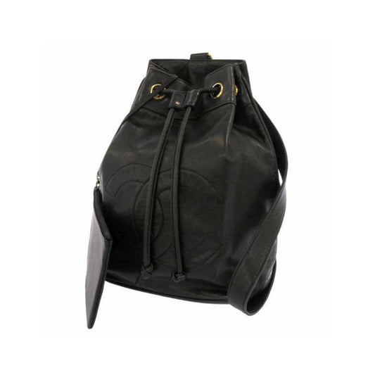 Chanel CC Lambskin Backpack Leather Black Shoulder Bag