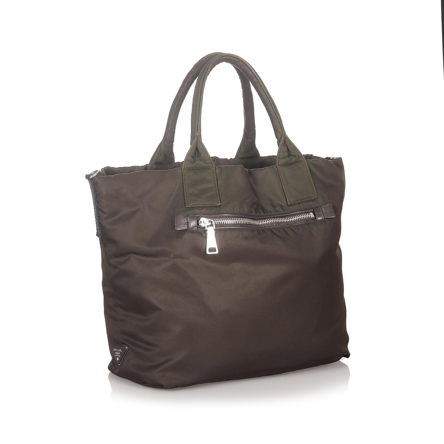 Prada Tessuto Reversible Tote Bag Brown