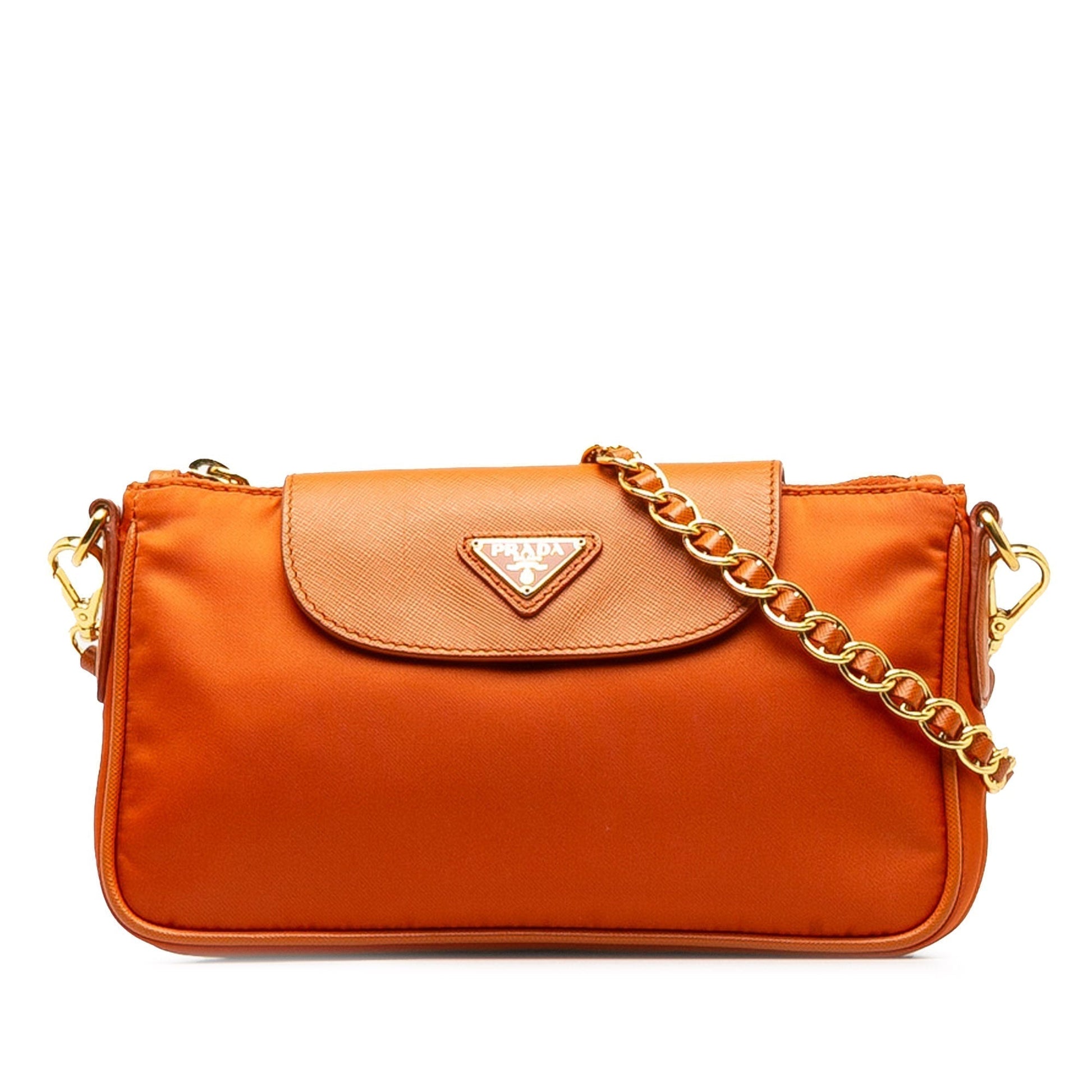 Prada Tessuto Crossbody Bag Nylon Orange