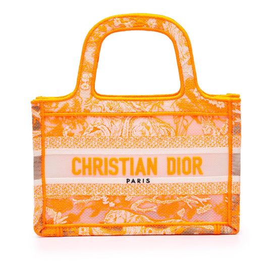 Dior Handbag iviera Toile De Jouy Book Tote Canvas Orange Mini Tote Bag