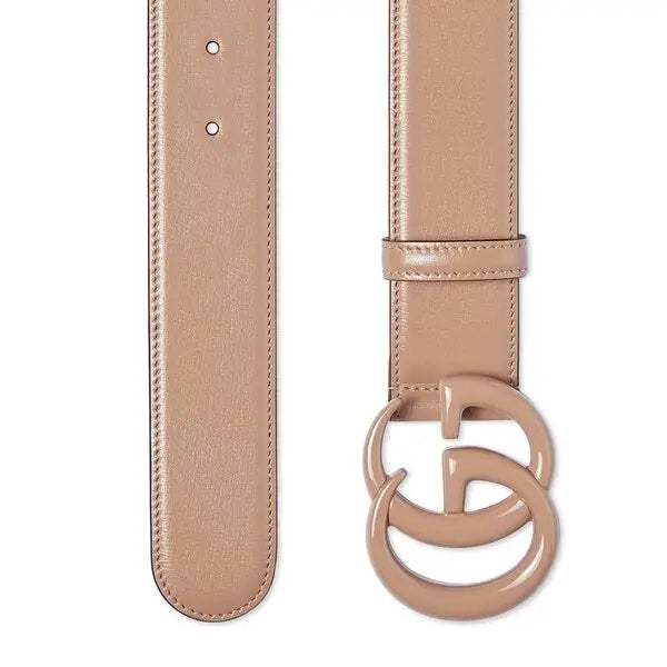 Gucci AZALEA ENAMEL DOUBLE G Calfskin Belt