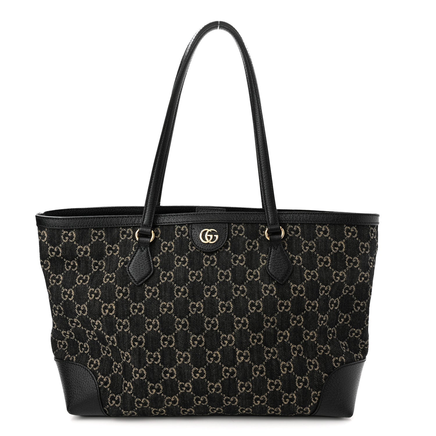 Gucci JACQUARD GG OPHIDIA Monogram Denim Medium Tote Bag