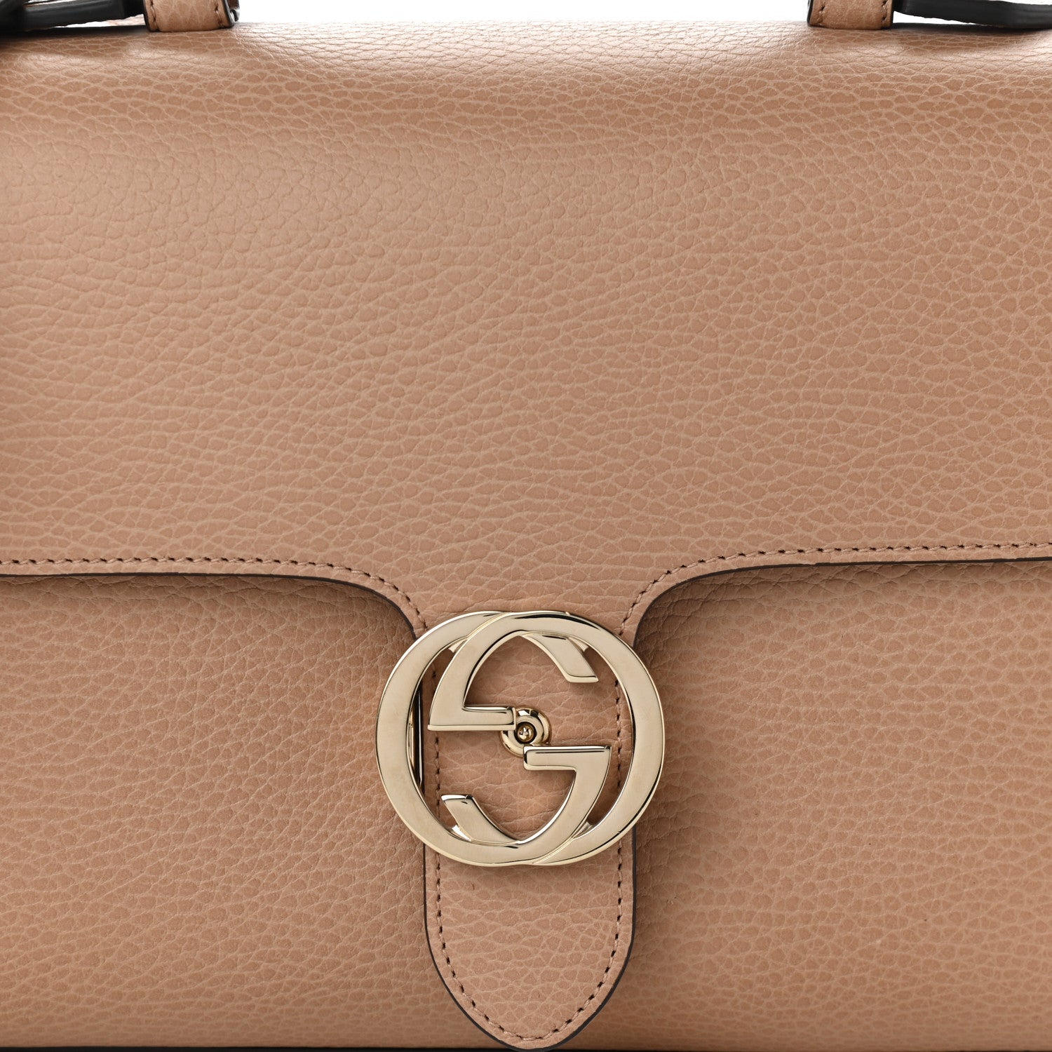 Gucci G TOP-HANDLE CAMELIA Calfskin Shoulder Bag