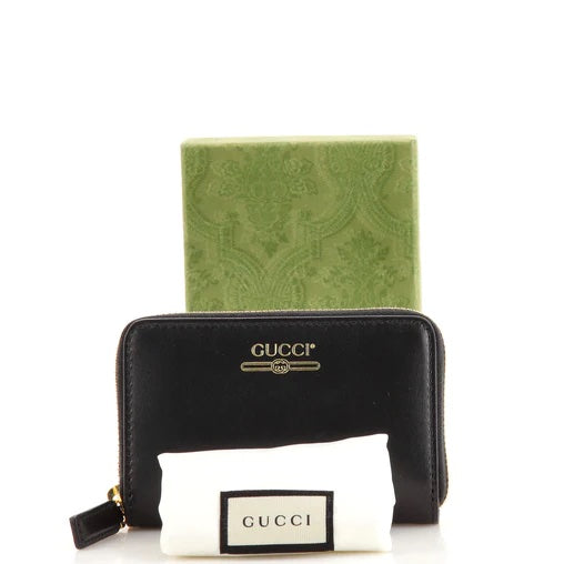 Gucci ZIP AROUND Calfskin Logo Wallet Case